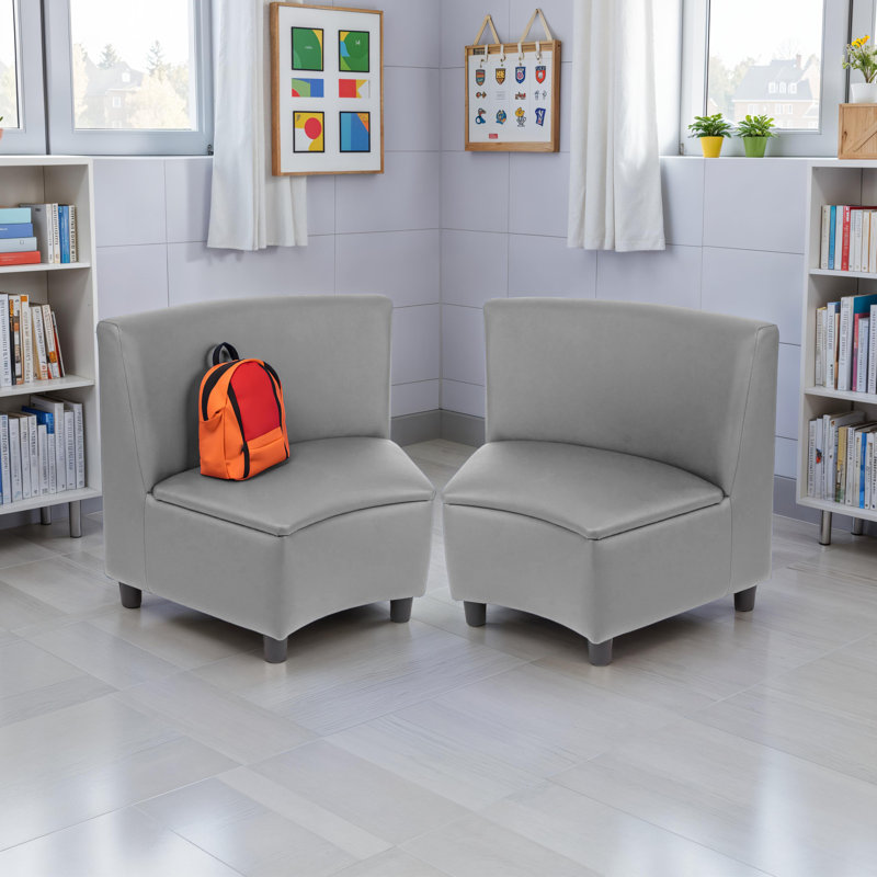 Kid Comfort Collective Modular Wedge Chairs, 2-Pack - Gray, Gray