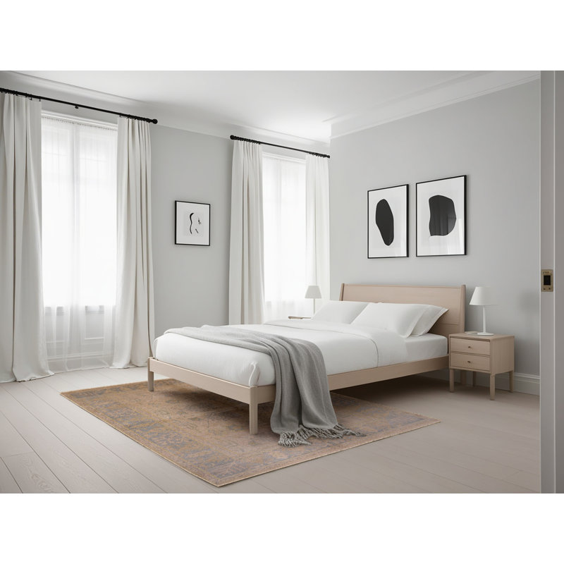 Tapis à motif oriental brun clair, Rectangle 5 pi x 7 pi