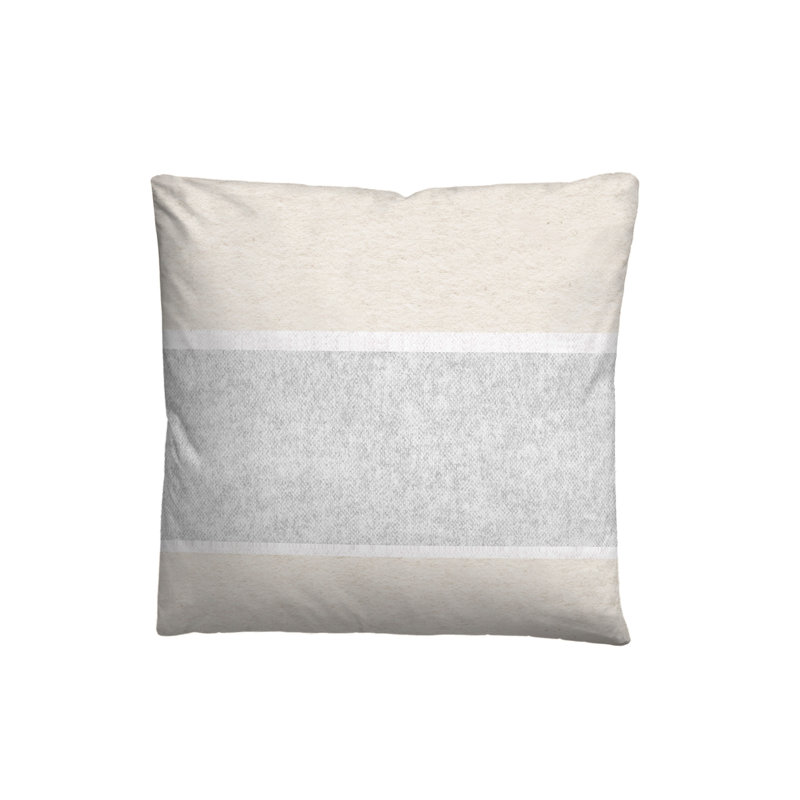 biberna melange flannel bed linen 0840506 block stripes, putty, 155 x 200cm - 1 Pillowcase (80 x 80 cm)