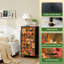 Commode 4 tiroirs pour chambre à coucher Palmiers tropicaux sans coutures et petite commode orange Papercut pour organisateurs de placard avec commode