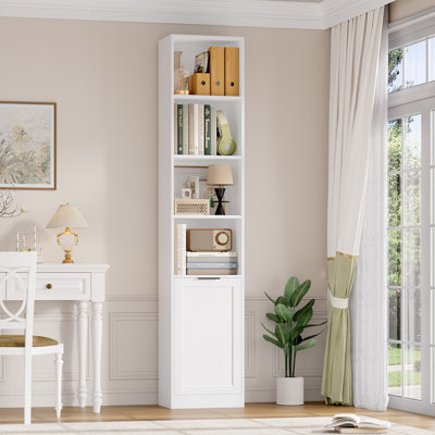 73.4" H Slim Engineered Wood Bookcase