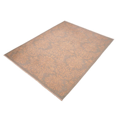 One-of-a-Kind Rectangle: 6'1" X 9' 2000s Wool Area Rug in Tan