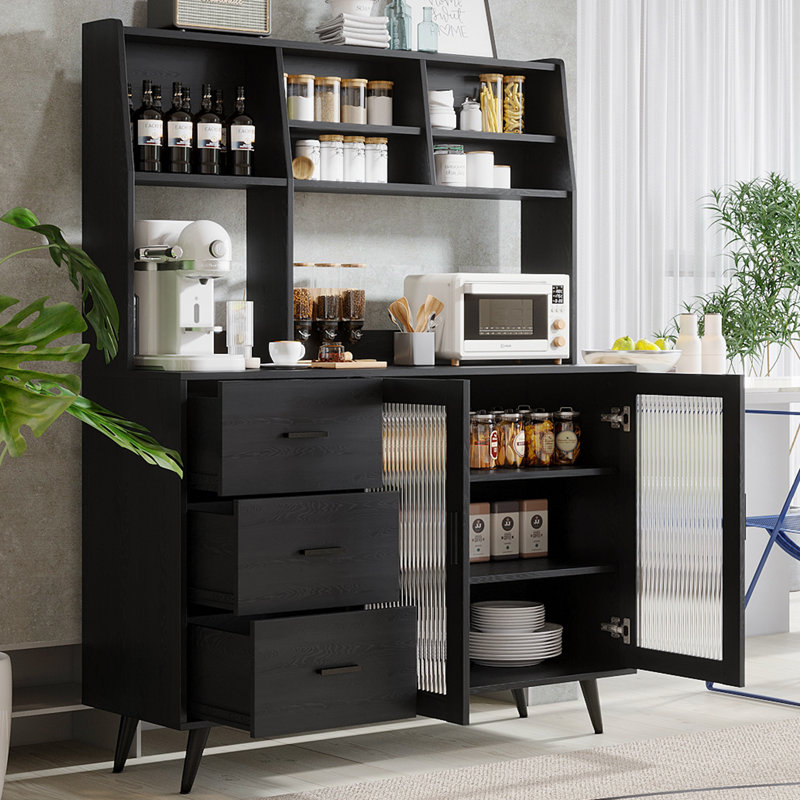 Jennylee 59.6'' Kitchen Pantry, Black