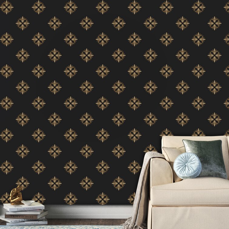 York Wallcoverings Outdoors in Honey Bee Wallpaper Gold/Black