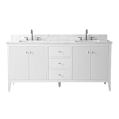 Meuble-lavabo double 72 po avec plateau en marbre