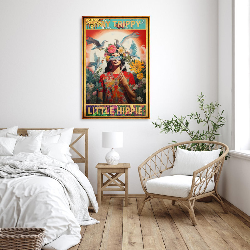 «Darles Woman Stay Trippy Little Hippie», H 20 po x l 16 po x P 1,25 po