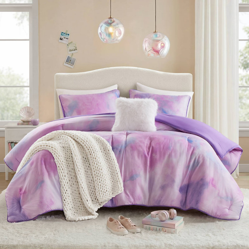 Ensemble d'édredon doux et confortable avec coussin décoratif, Full/Double Duvet Cover + 3 Additional Pieces, Purple