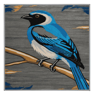  Tapis d'oiseaux lavables bleu gris