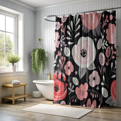 Midnight Bloom - Premium Shower Curtain 55