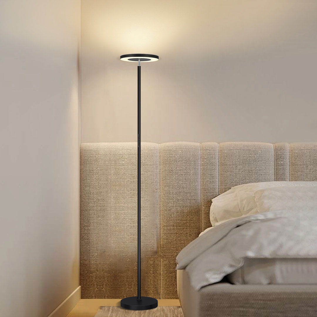 Jernell LED Dimmable Torchiere Floor Lamp with Remote Control Latitude Run® Base