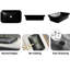 Lavabo de salle de bain vasque rectangulaire semi-encastré en céramique noir mat 24 po x 15 po avec bonde escamotable Los Flexi
