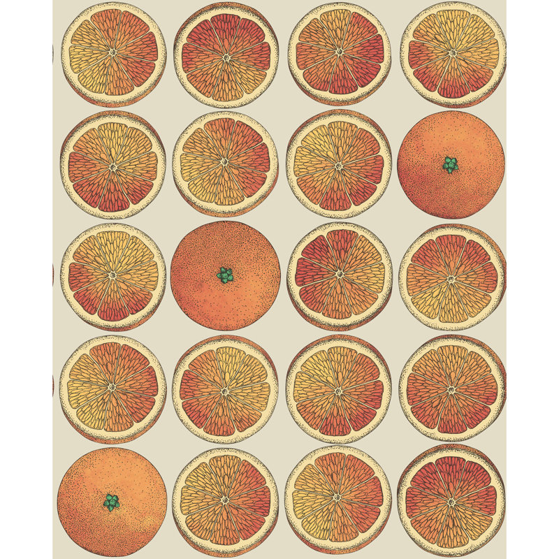 Fornasetti Senza Tempo Geometric Wallpaper Roll, Orange/Cream