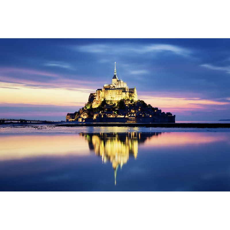 Mont-Saint-Michel By Night by Vwalakte - Wrapped Canvas Print, 30cm H x 46cm W