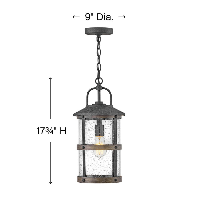 Lakehouse Aged Zinc 1 -Bulb 17.75" H Outdoor Pendant