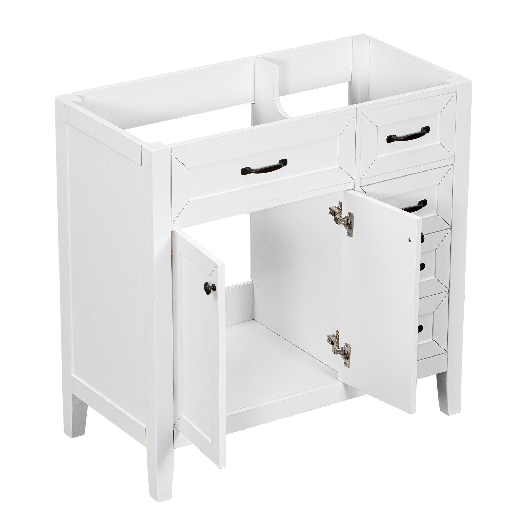 Vanity Counter Base Man Wah Modern White Vanity Bases Cabinet, Solid Wood And Mdf, Bathroom ...