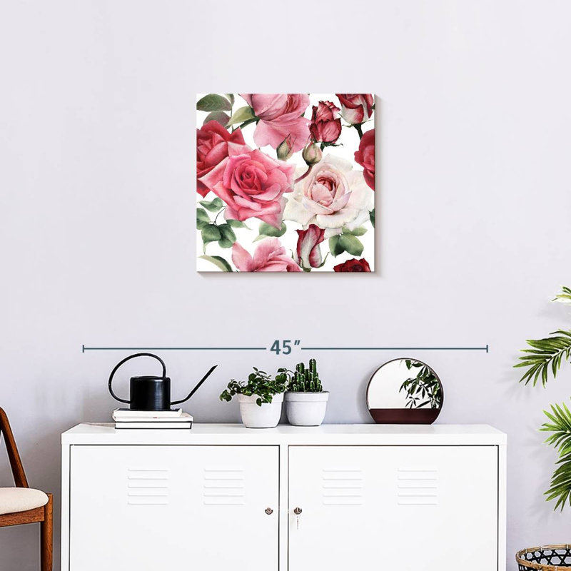 Harnek roses en fleurs, H 20 po x l 20 po