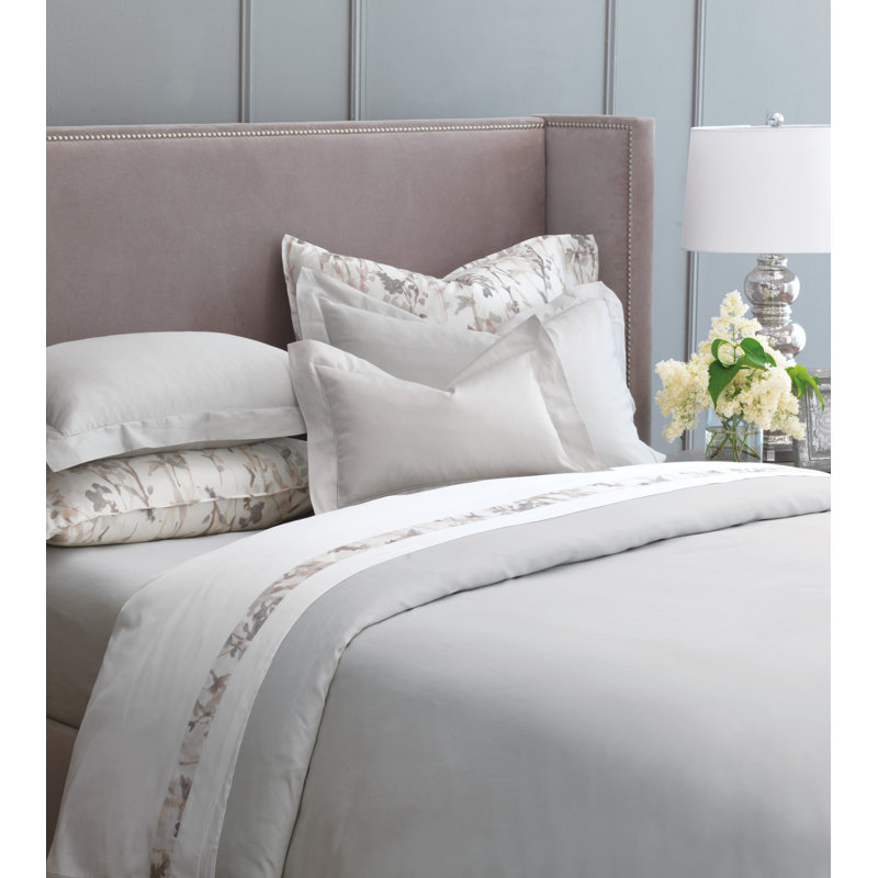 Deluca Duvet Cover, Queen Duvet Cover, Silver