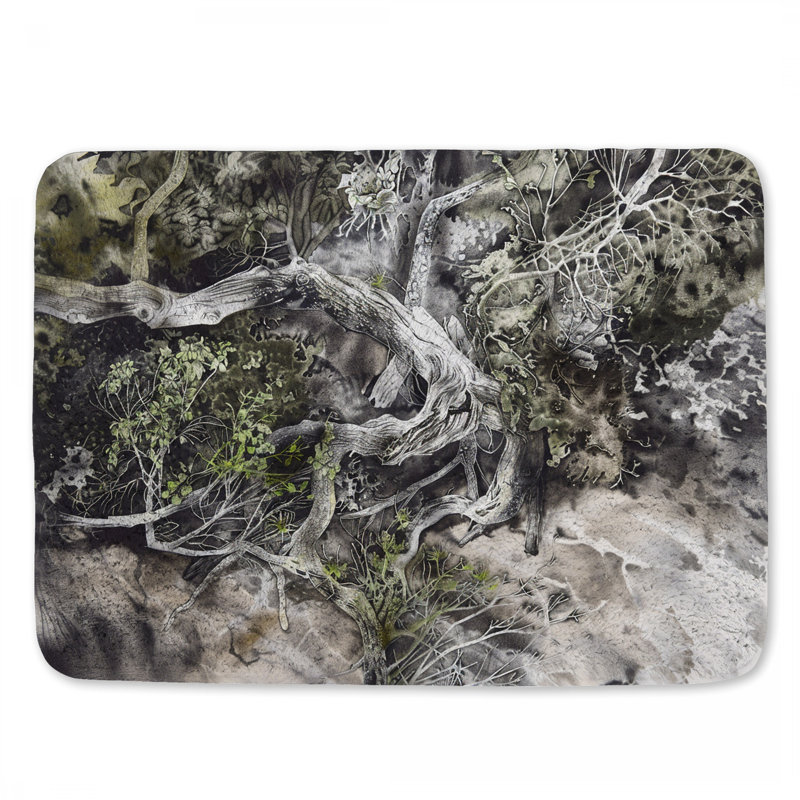 Maeser Microfiber / Microsuede Non-Slip Bath Mat, 17"W x 24"L
