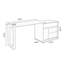 Bureau rectangulaire en bois massif brun noisette avec 2 tiroirs-677691307