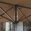 Parasol à double face, parasol de jardin extérieur, parasol de patio avec lumière solaire à DEL, café