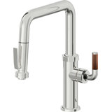 Descanso Kitchen Pull Down Kitchen Faucet With Squeeze Sprayer Quad Spout