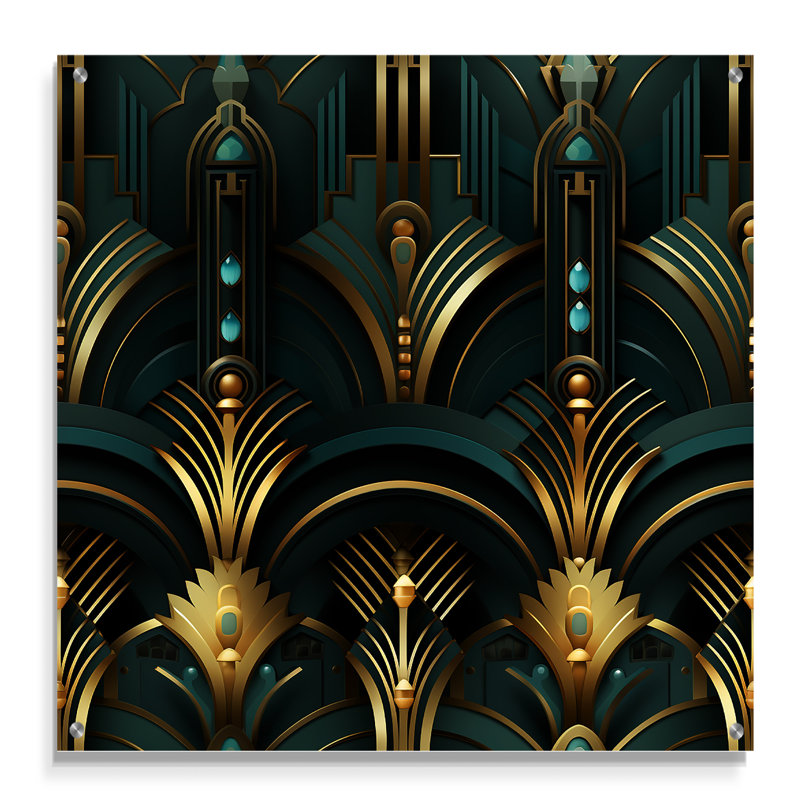 Jesseren - Art mural abstrait en acrylique, H 16 po x l 16 po