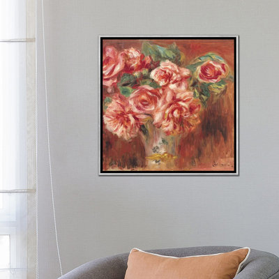 Roses in a Vase, c.1890  - Wall Art Print - Framed Canvas