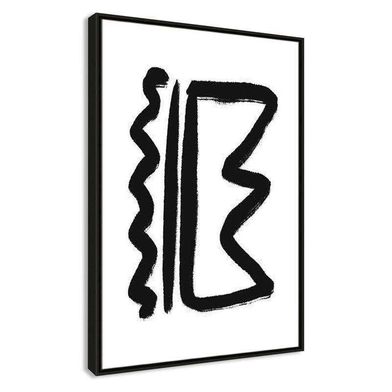 Collection de dessins au trait, reddition encadrée sur toile par Leah Straatsma, Espresso, H 37,5 po x l 25,5 po x P 2 po