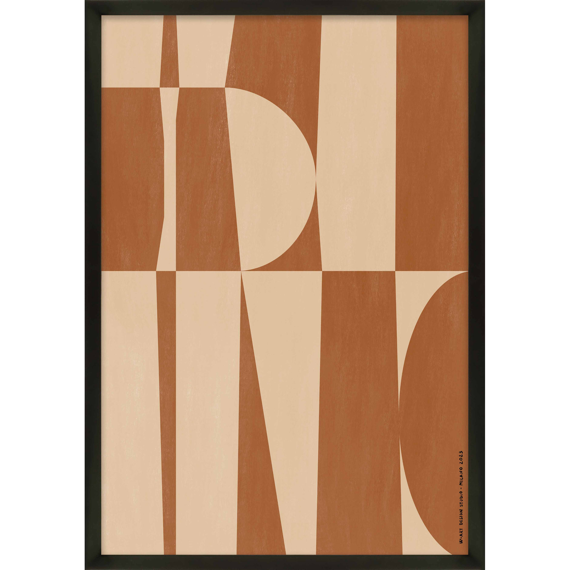 Hues Of Geometry 1 by Romina Gadler, Black Paper Framed, 25" H x 17.5" W
