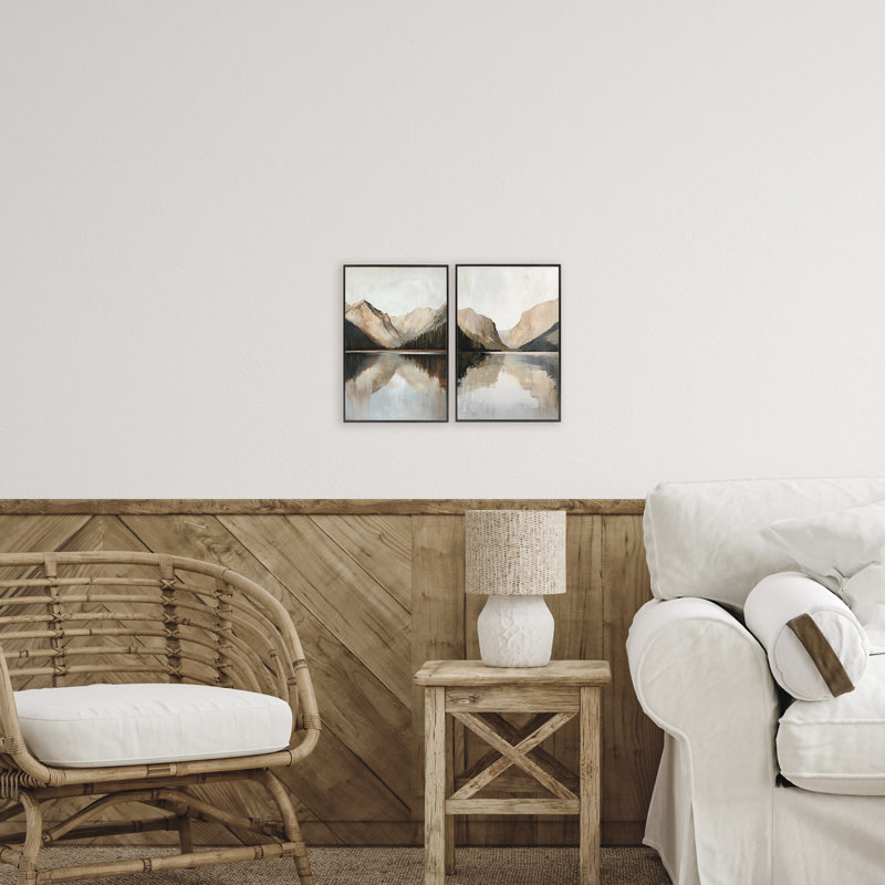Ensemble de giclée encadrée rustique 2 pièces, H 18 po x l 12 po, Giclée encadrée noir minuit