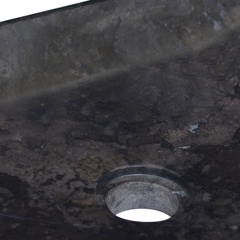 VidaXL Marble Rectangular Bathroom Sink, Black