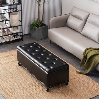 Anquantae Faux Leather Ottoman