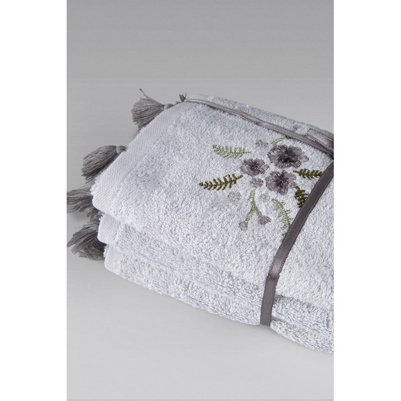 Ensemble de serviettes de bain 3 pièces Nowak, Gris clair, Bath Towel - 3 pack