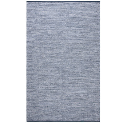 Dunlap Flat Weave Cotton Navy/Blue Modern Rug