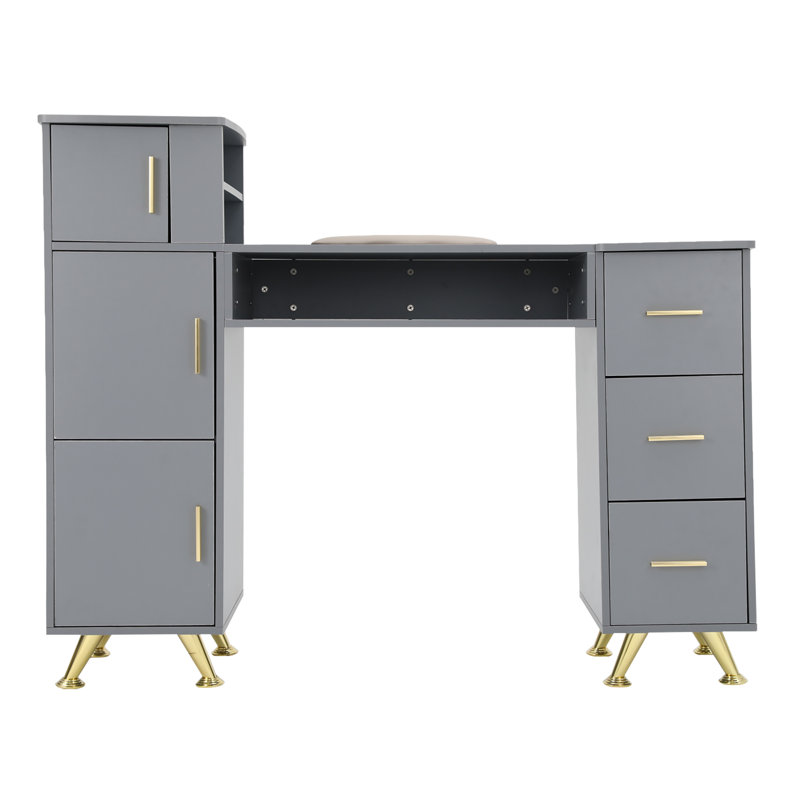 Bureau de maquillage pour coiffeuse et maquillage, Gris