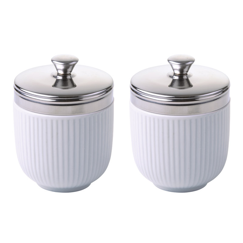 Egg Coddler, Fluted White