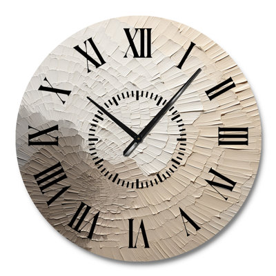 Graceful Minimalism Beige Muted Art - Ray Black Face Wall Clock
