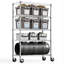 Étagère utilitaire en acier au carbone pour garage à 6 grilles avec hauteur réglable et roulettes - P 17,7 po x l 47,2 po H 76,7 po-120660140