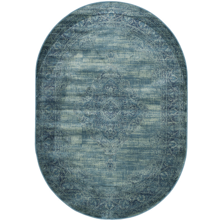 Goodfellow Oriental Turquoise/Blue Area Rug