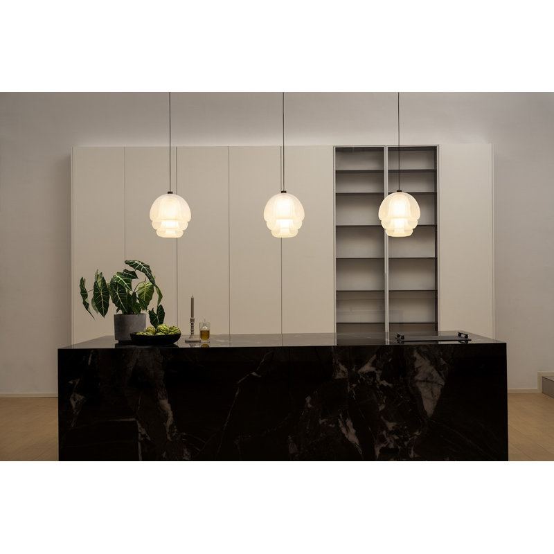 1 - Light LED Pendant, 9.84" H x 9.06" W x 9.06" D