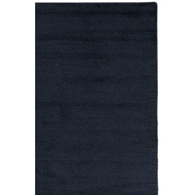 Tapis noir en laine touffeté à la main Frann