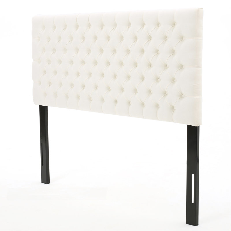 Tête de lit capitonnée capitonnée de style moderne avec boutons, tête de lit réglable en bois massif, tête de lit en bois massif avec pieds en métal durables dans la chambre à coucher