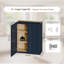 Armoire murale en bois massif bleu marine Shaker 30 po, charnières à fermeture en douceur, tablettes réglables, porte double pour la cuisine, la salle de bain et la buanderie-571914001
