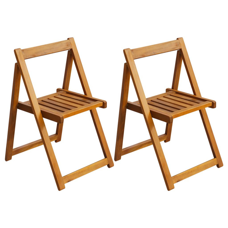 Crozet Solid Wood Patio Folding Chair Folding Chair Set