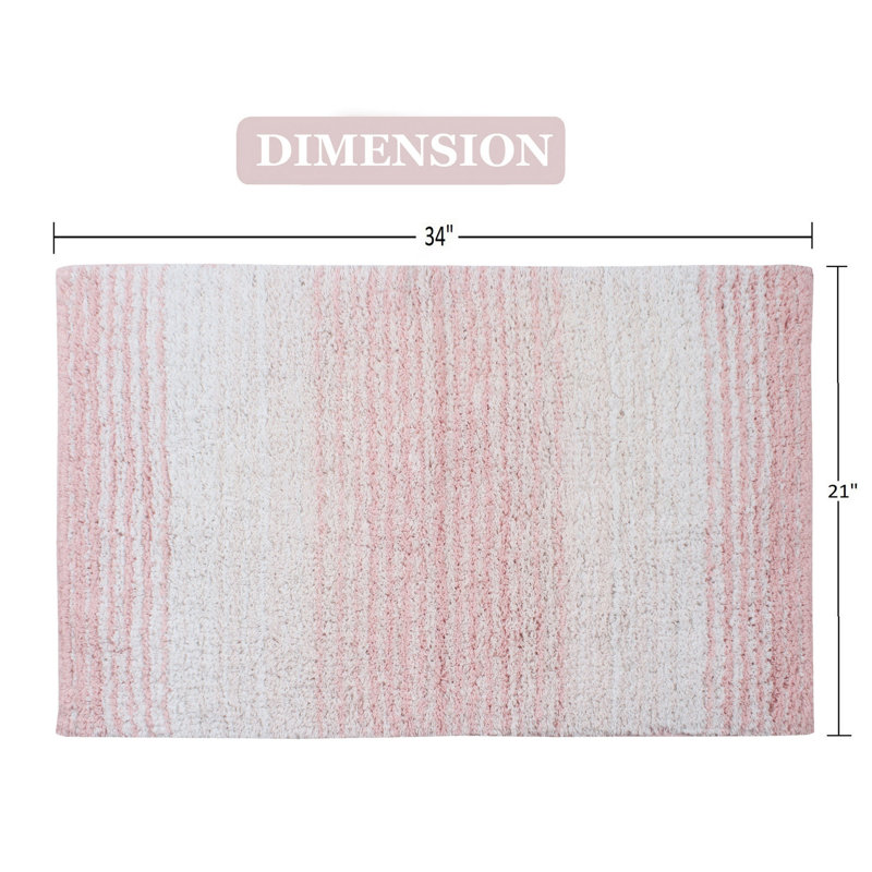 Griffie Plush 100 % Cotton Bath Rug, Single - 21" L x 34" W, Pink