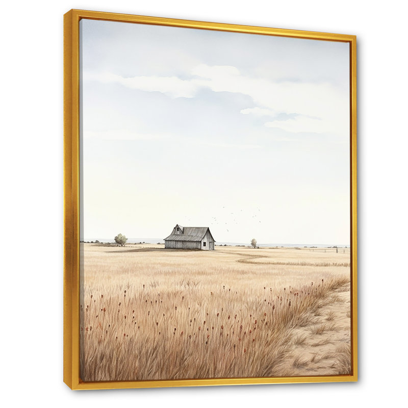 Prairie beauté dévoilée II sur toile, H 32 po x l 24 po x P 1 po, Cadre flottant doré