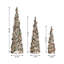 Set Of 3 Lighted Christmas Plastic Cone Tree With 75 Warm White LED Lights