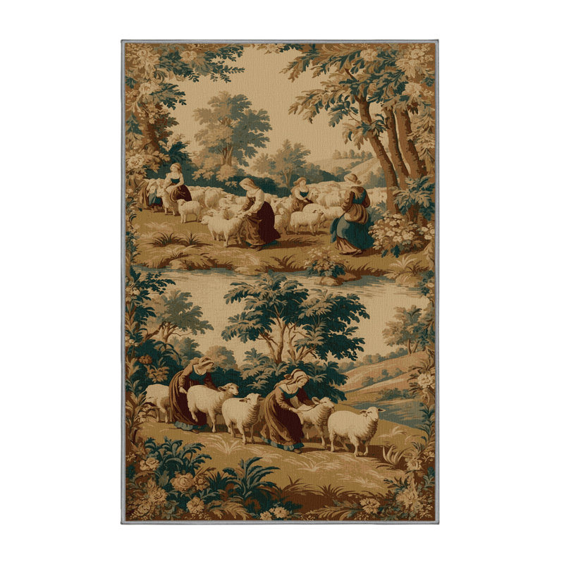 Tapis brun français lavable à la machine, Tapis de couloir 2 pi x 5 pi