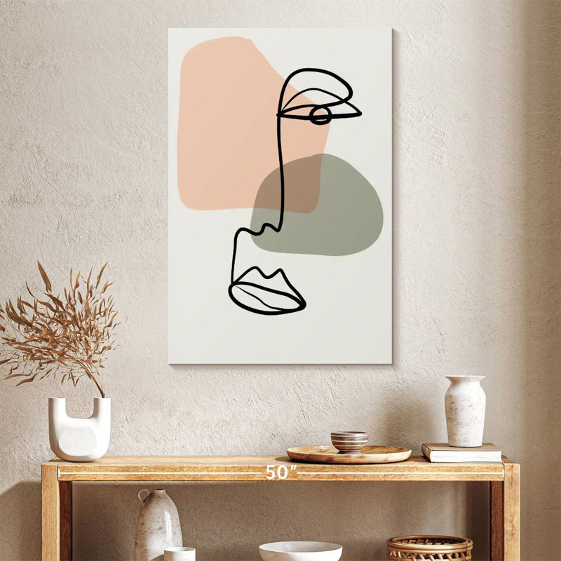 Leisha Abstract Line Face, 24" H x 16" W