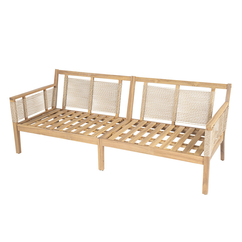 Canapé d'extérieur en bois d'acacia à 3 places pour la terrasse